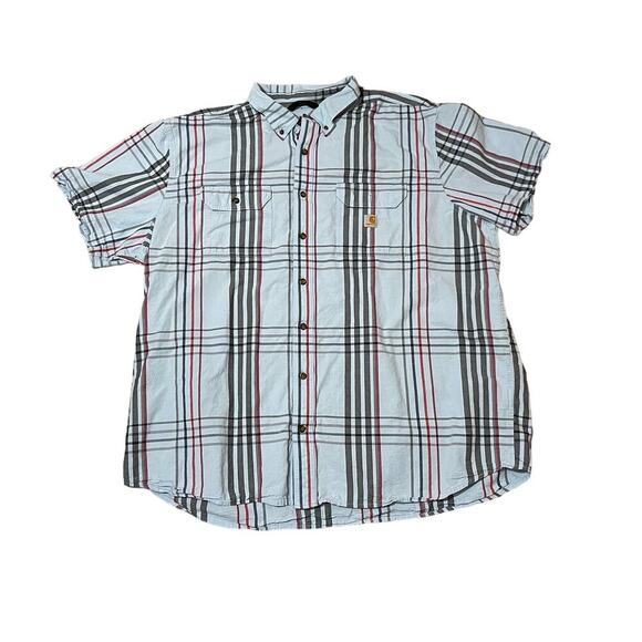 Carhartt Men's Button Down‎ Shirt Button Down Loose Fit Cotton Blue 3XL Tall - Picture 1 of 9